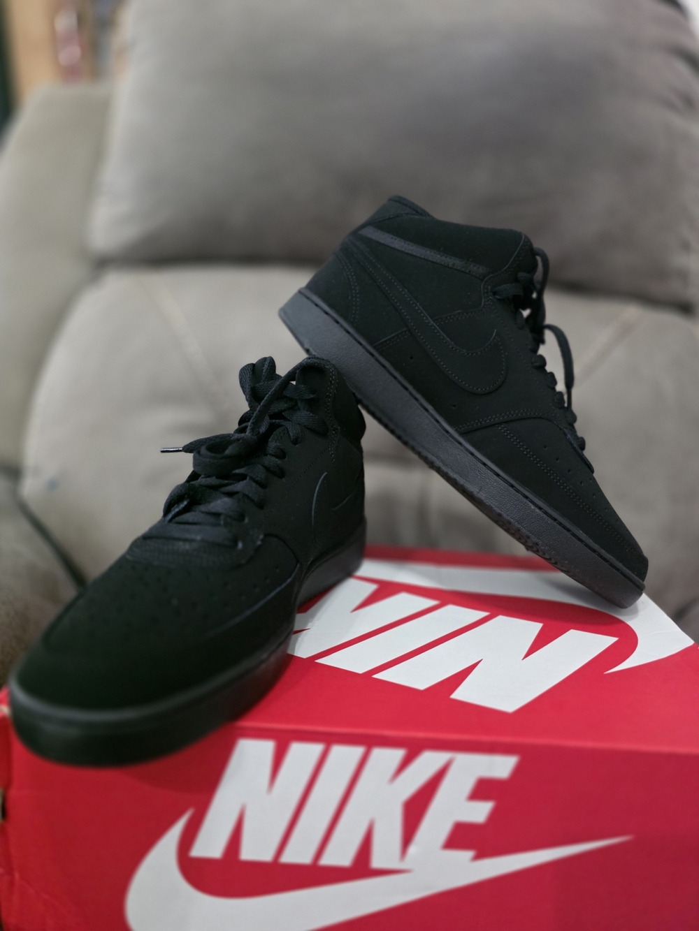 Nike Court Vision Mid "Triple Black" size 9 mens also fits 10.5. women's